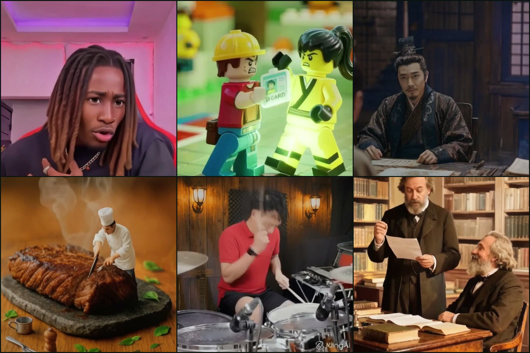 A mosaic of videos relit by LiveLight
